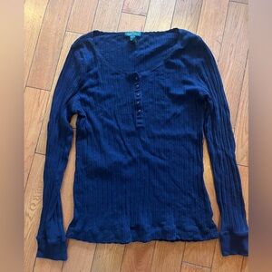 Navy Ralph Lauren Jeans co. Long sleeve shirt with buttons, size L